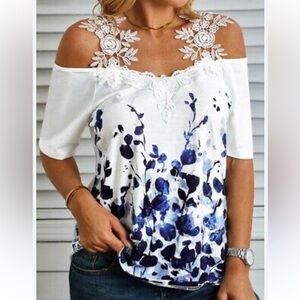Noracora Lace Cold Shoulder Blouse
